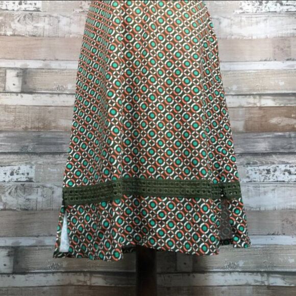 NWOT C. Wonder Regular Printed Knit Midi Dress in Olive | Size S - Picture 3 of 15
